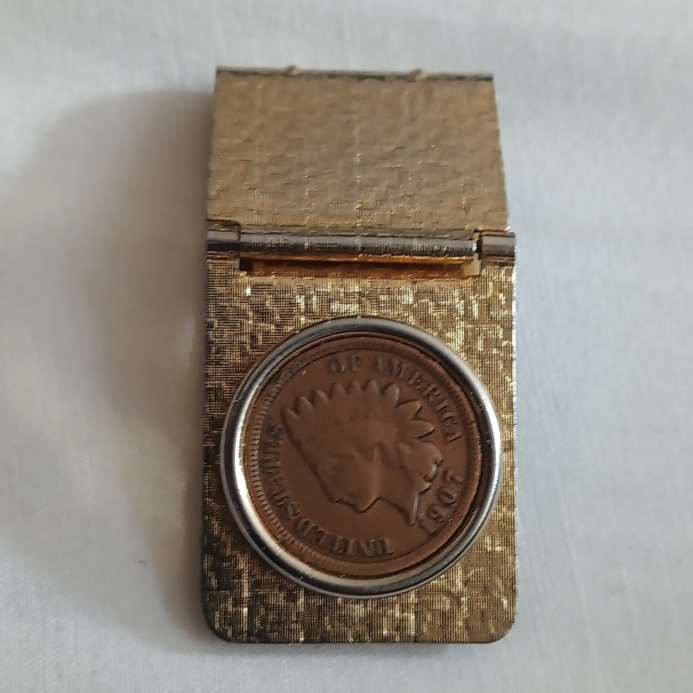 1907 indian head penny embedded money clip